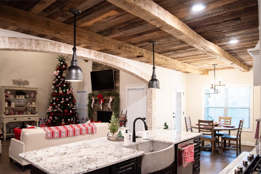 Weathered-Grey-Ceiling-Planking-Hand-Hewn-Beams